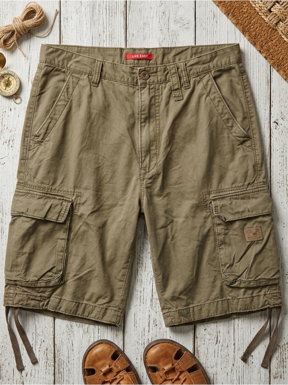 UNION BAY "Live Easy" Men's Messenger Utility Casual Outdoor Cargo Shorts
